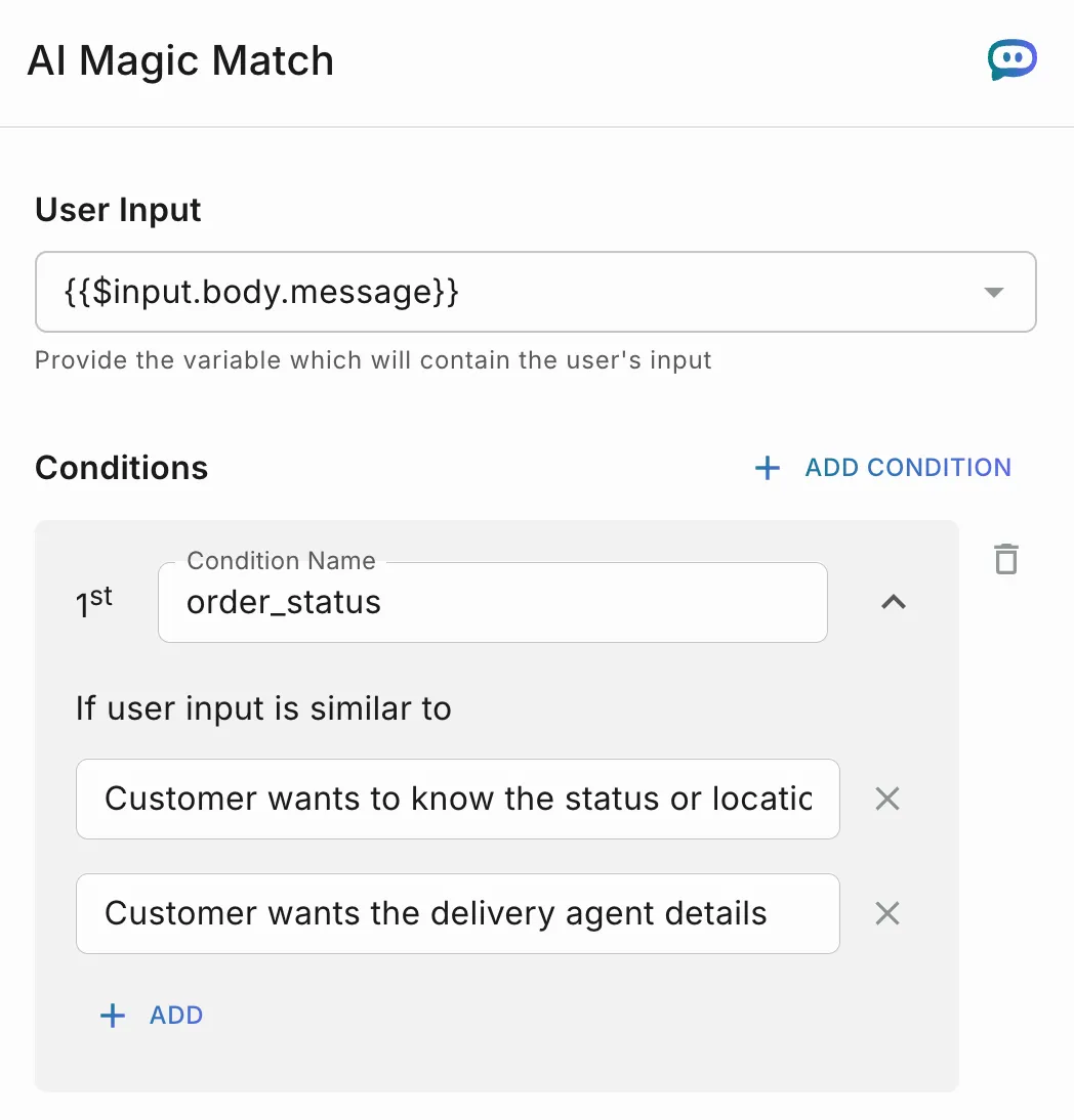 AI Magic Match configuration