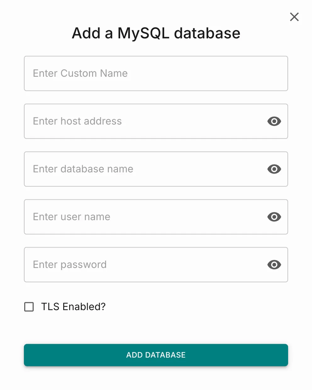 Add a MySQL database pop-up